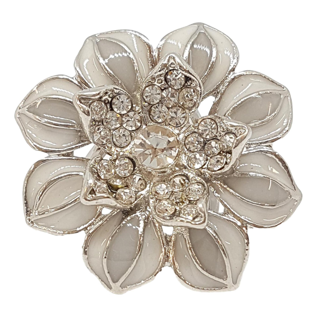 Silver Flower Triple Scarf Ring - (Small Rings)