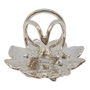 Silver Pearl Triple Scarf Ring - (Med Rings)