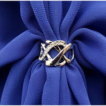 Chiffon U Wrap with Diamante Scarf Ring Set (Royal)