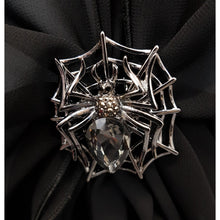 Chiffon U Wrap with Diamante Scarf Ring Set (Black with Spider Ring)