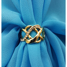 Chiffon U Wrap with Diamante Scarf Ring Set (Turquoise)