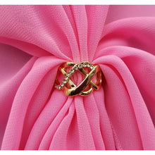 Chiffon U Wrap with Diamante Scarf Ring Set (Candy Pink)