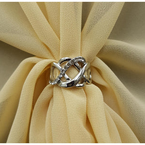 Chiffon U Wrap with Diamante Scarf Ring Set (Maize)