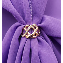 Chiffon U Wrap with Diamante Scarf Ring Set (Lavender)